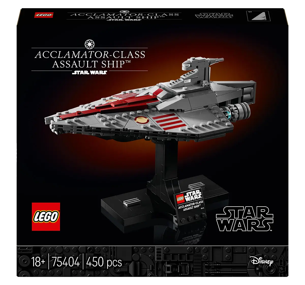 LEGO Star Wars Acclamator-Class Assault Ship, Buildable Starship Model 75404 Building Blocks for 18Y+