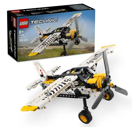 LEGO Technic Bush Plane Aircraft Toy Vehicle Gift Set for Kids 42198 Building Blocks Toys for 8Y+