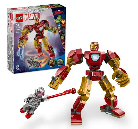 LEGO Marvel Iron Man Mech vs. Ultron Buildable Super Hero Figure Playset 76307 Building Blocks Toys for 6Y+