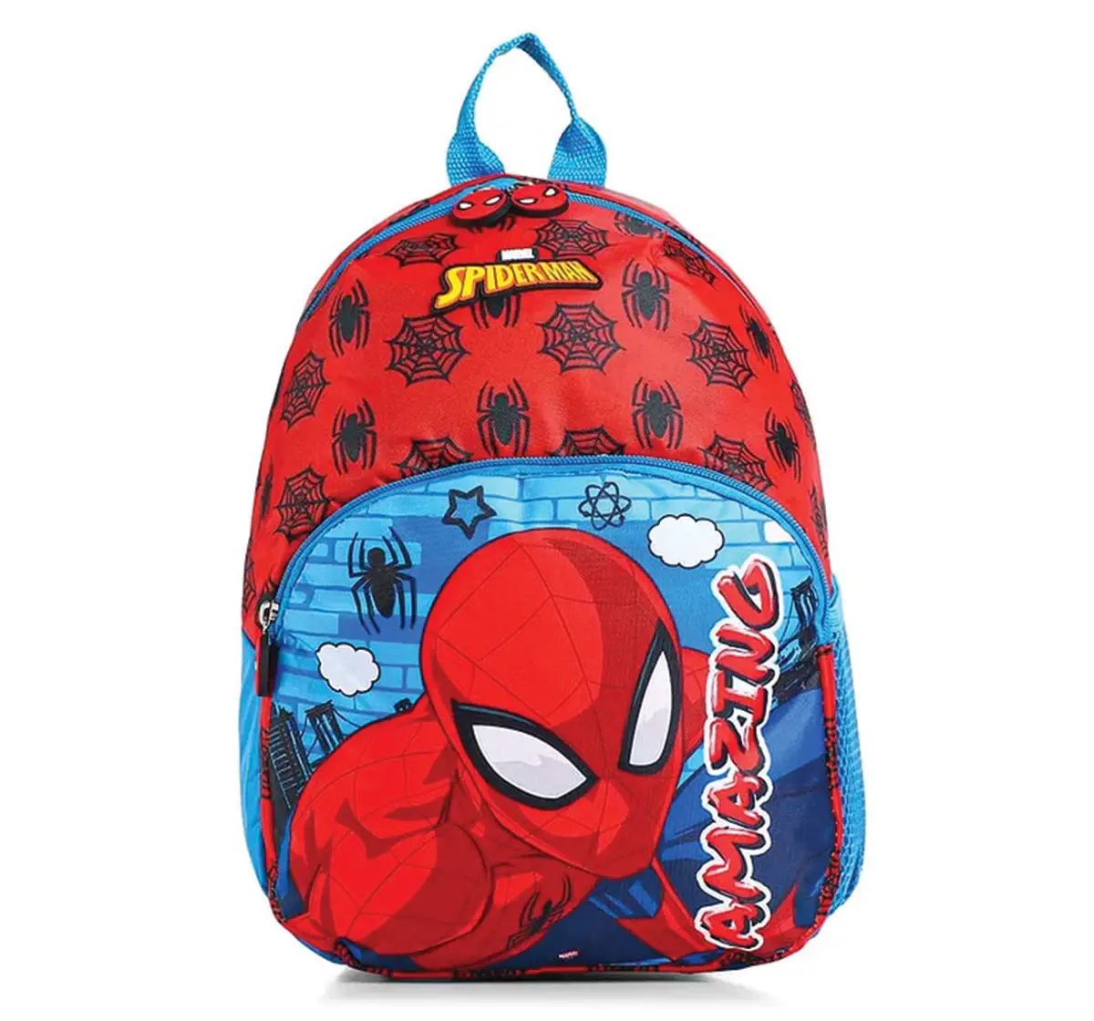 Striders Spider-Man Backpack for Kids with Adjustable Straps, Spacious Compartments Kids, 13-Inch, 2-4 Years