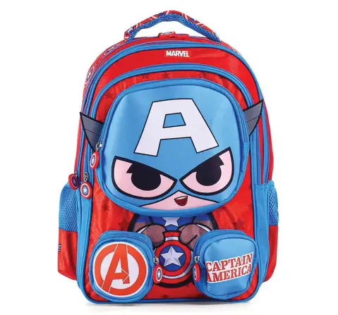 Striders Captain America Premium Kids School Bag, 16-Inch, 6Y+