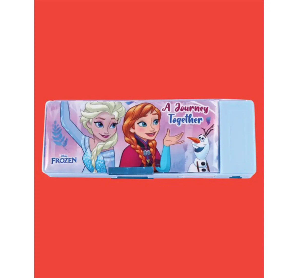 Striders Frozen Magnetic Pencil Box with Extra Storage 1 Button Lock, 4Y+