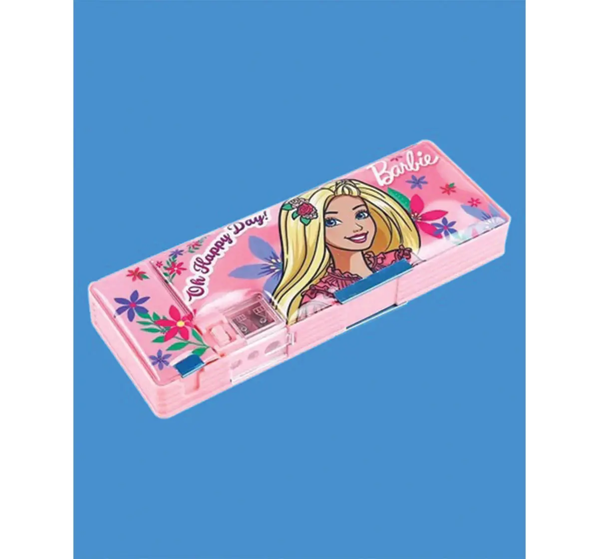 Striders Barbie Magnetic Pencil Box with Extra Storage 1 Button Closure, 4Y+