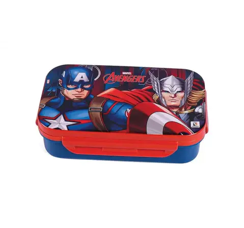 Striders Marvel Avengers Lunch Box Leakproof, Insulated, Single Compartment with Spoon, 4Y+
