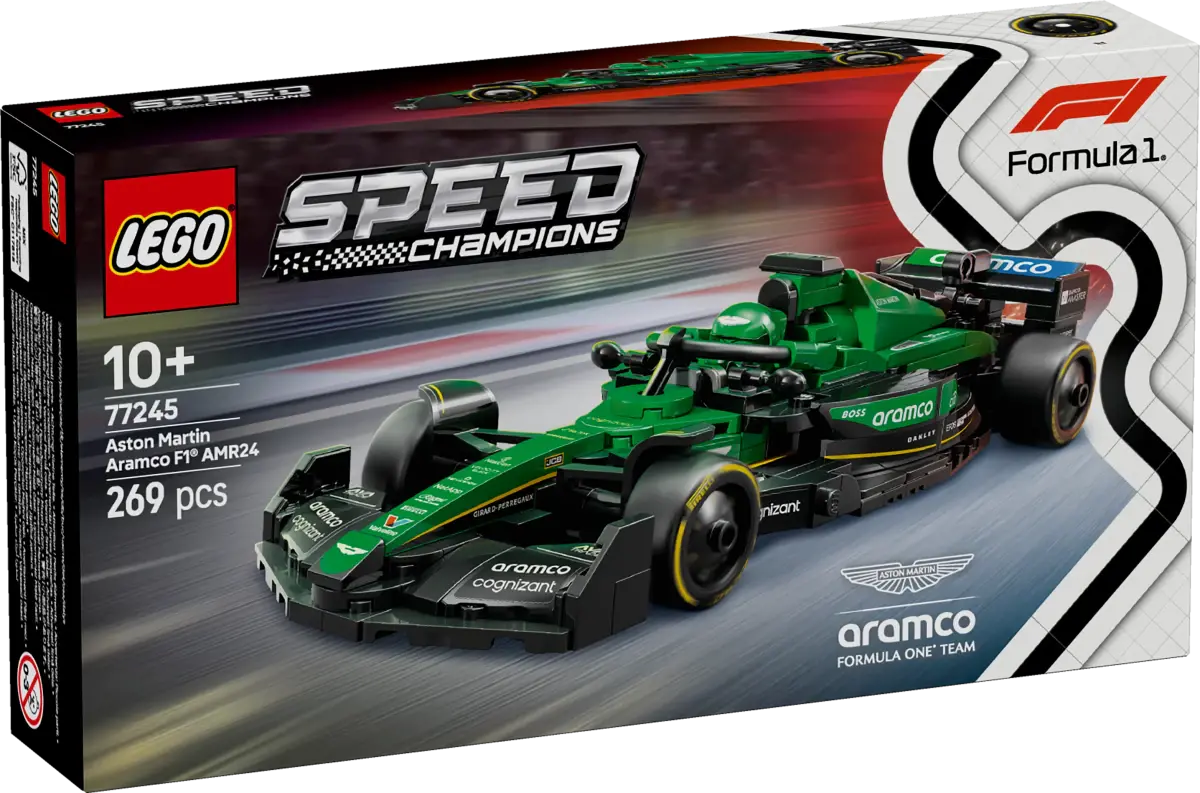 LEGO Speed Champions Aston Martin Aramco F1 AMR24 Race Car Vehicle Set 77245, 10Y+