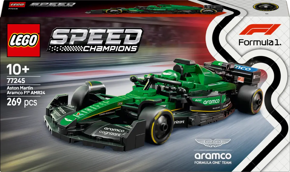 LEGO Speed Champions Aston Martin Aramco F1 AMR24 Race Car Vehicle Set 77245, 10Y+