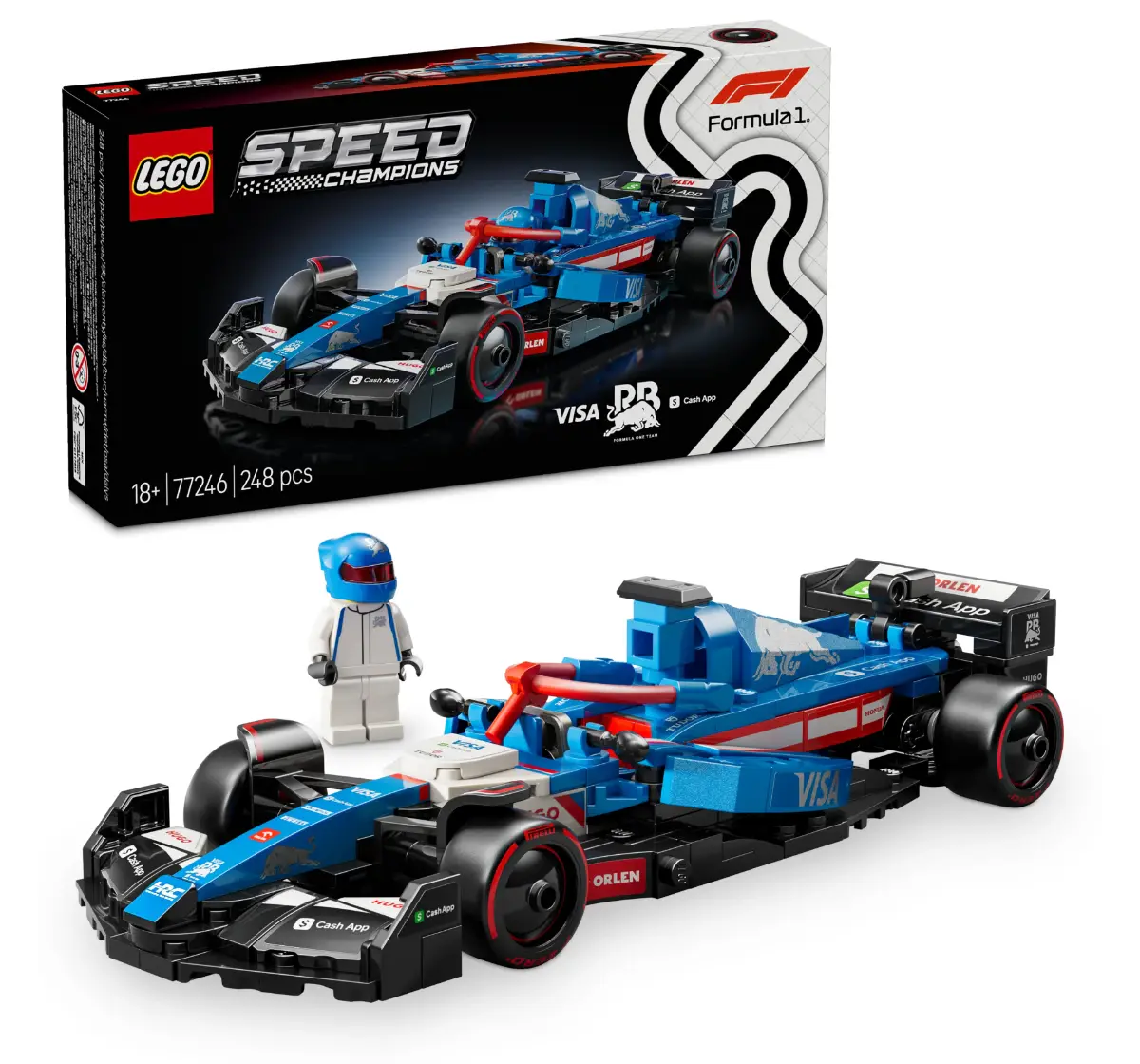 LEGO Speed Champions Visa Cash App RB VCARB 01 F1 Race Car Vehicle Kit 77246, 18Y+