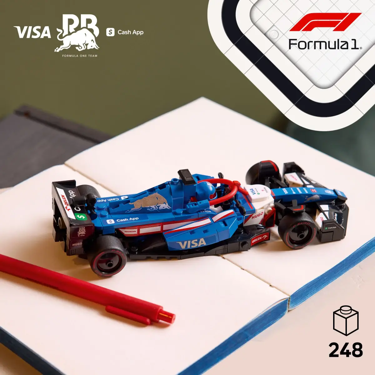 LEGO Speed Champions Visa Cash App RB VCARB 01 F1 Race Car Vehicle Kit 77246, 18Y+