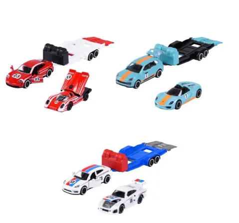 Majorette Porsche Race Trailer Licensed Diecast Transporter, Assorted, 3 Years+