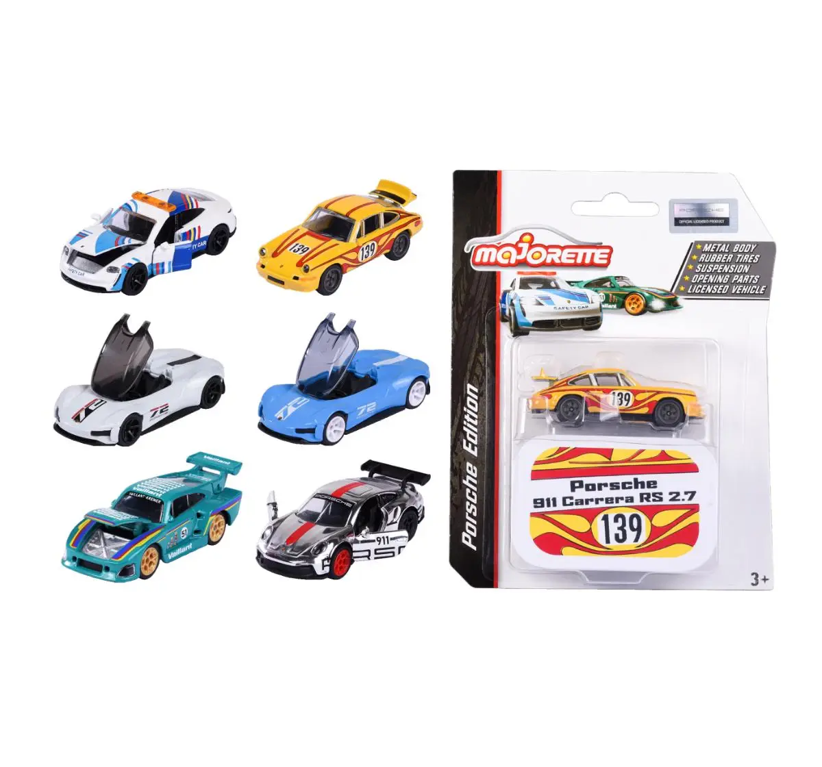Majorette Porsche Deluxe Licensed Diecast Car, Assorted, 3 Years+