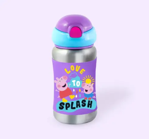 Rabitat Peppa Steelplay Leak Proof Bottle - Rainy Day, 2Y+