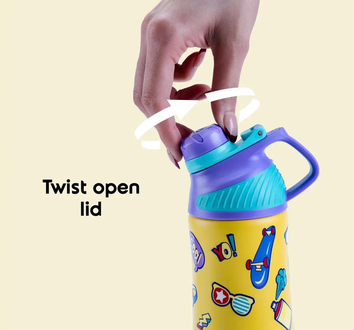 Rabitat Zylo Vacuum Insulated Stainless Steel Bottle 550 ml-Spunky, 6Y+