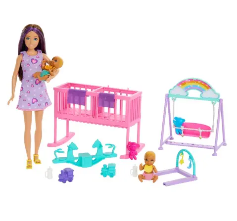 Barbie Skipper Doll & Nursery Playset with Accessories, Multicolour, 3Y+