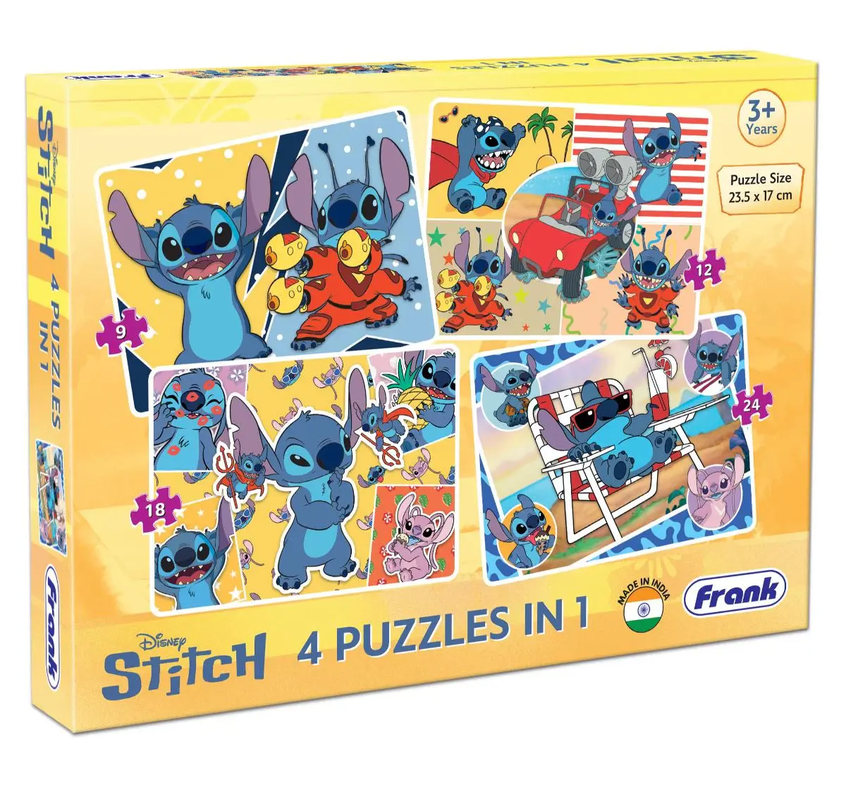 Disney Lilo & Stitch 4-in-1 Jigsaw Puzzle Set, Educational Puzzle for Kids Ages 3Y+