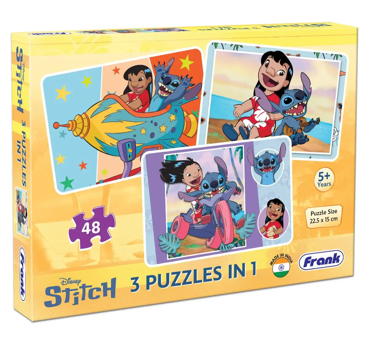 Disney Lilo & Stitch 3-in-1 Jigsaw Puzzle Set, Educational Puzzle for Kids Ages 3Y+