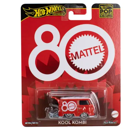 Hot Wheels 1:64 Scale Collectible Volkswagen Kool Kombi Van 3Y+, Premium Mattel 80th Collection, Multicolour