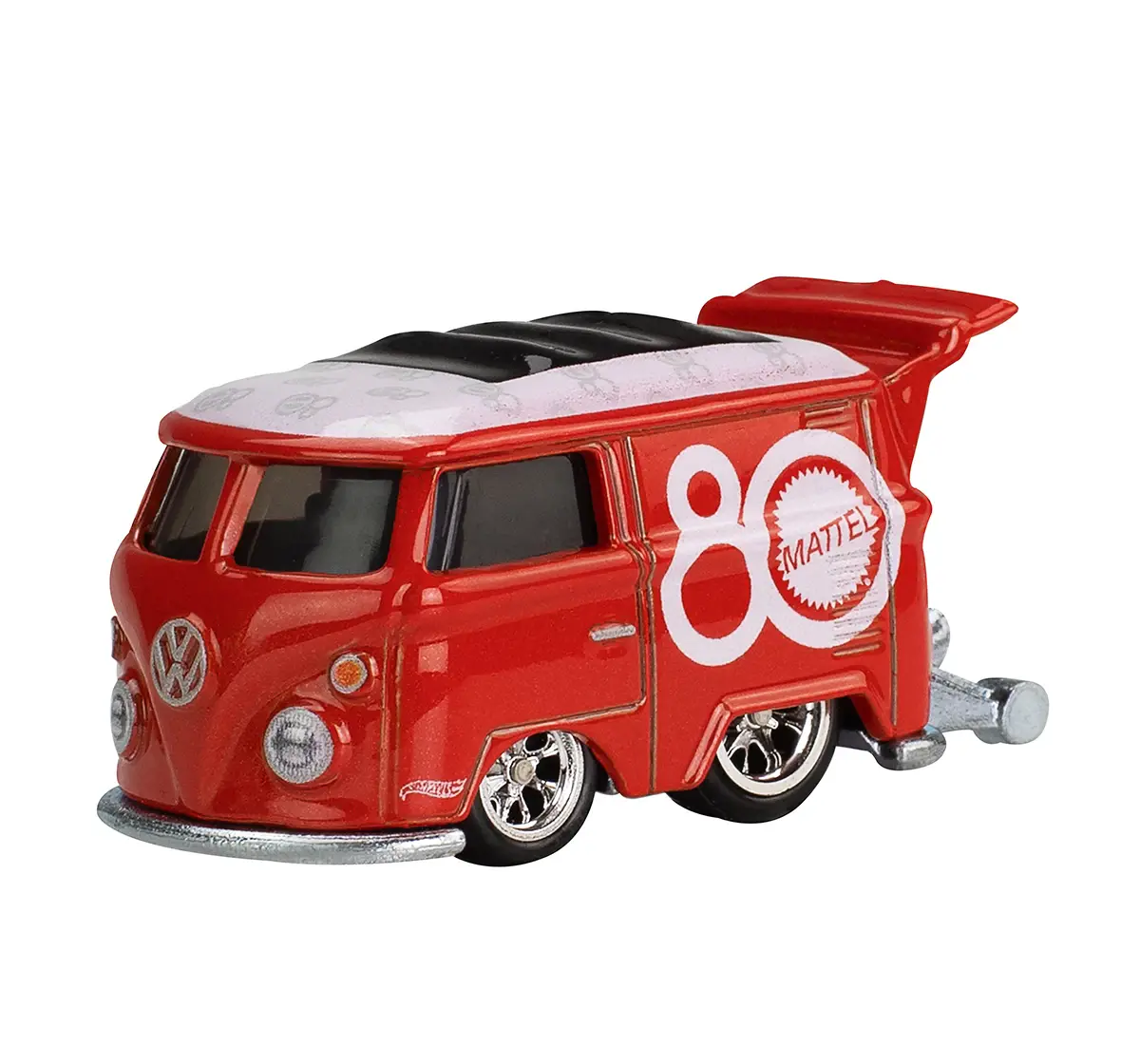 Hot Wheels 1:64 Scale Collectible Volkswagen Kool Kombi Van 3Y+, Premium Mattel 80th Collection, Multicolour