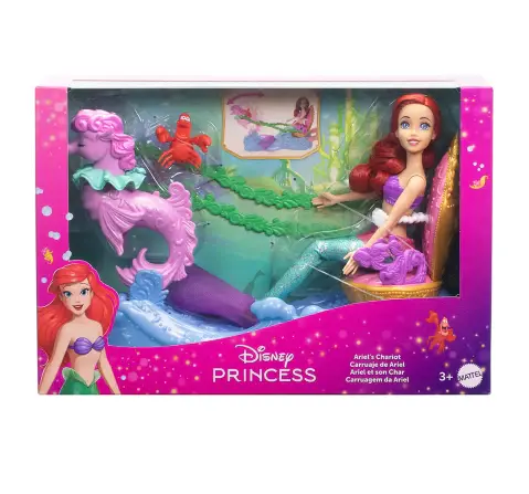 Disney Princess Ariel and Sebastian Chariot,3Y+,Multicolour