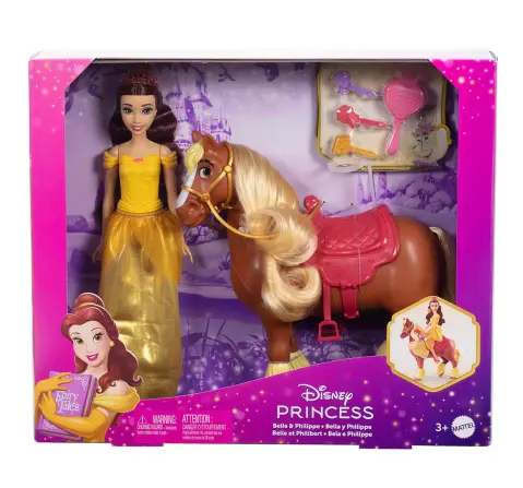 Disney Princess Fashion Doll Bella and Phillipe Doll and Horse,3Y+,Multicolour