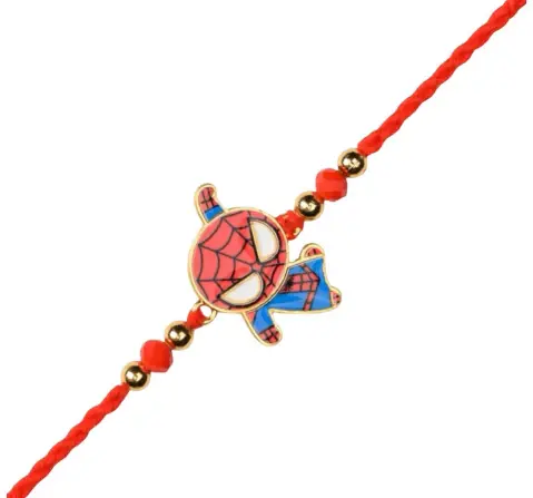 Marvel Spider Man Metal Pendant Rakhi – Premium Superhero Rakhi for Kids, Sturdy Thread with Stylish Spidey Charm