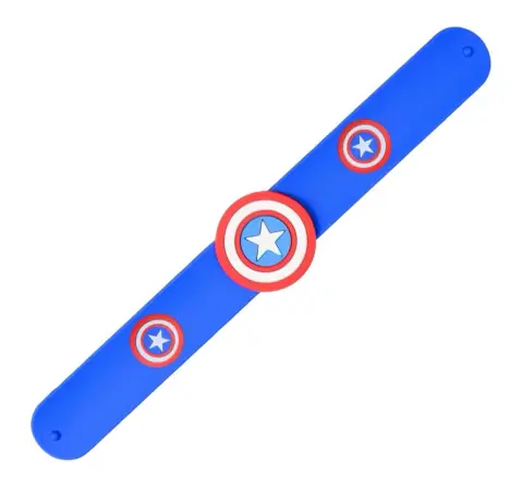 Marvel Captain America Silicone Slap Stick Rakhi – Fun & Safe Marvel-Themed Rakhi for Kids, Reusable Slap Band Bracelet with Sheild Design