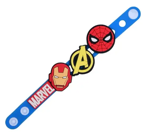 Marvel Avengers Silicone Rakhi with Interchangeable Superhero Charms for Kids– Spider-Man & Iron Man