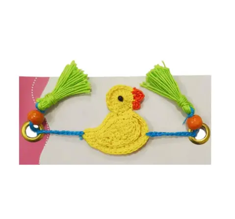 Happy Threads Handmade Crochet Duck Rakhi for Kids