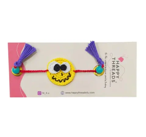 Happy Threads Handmade Smiley Face Rakhi for Kids
