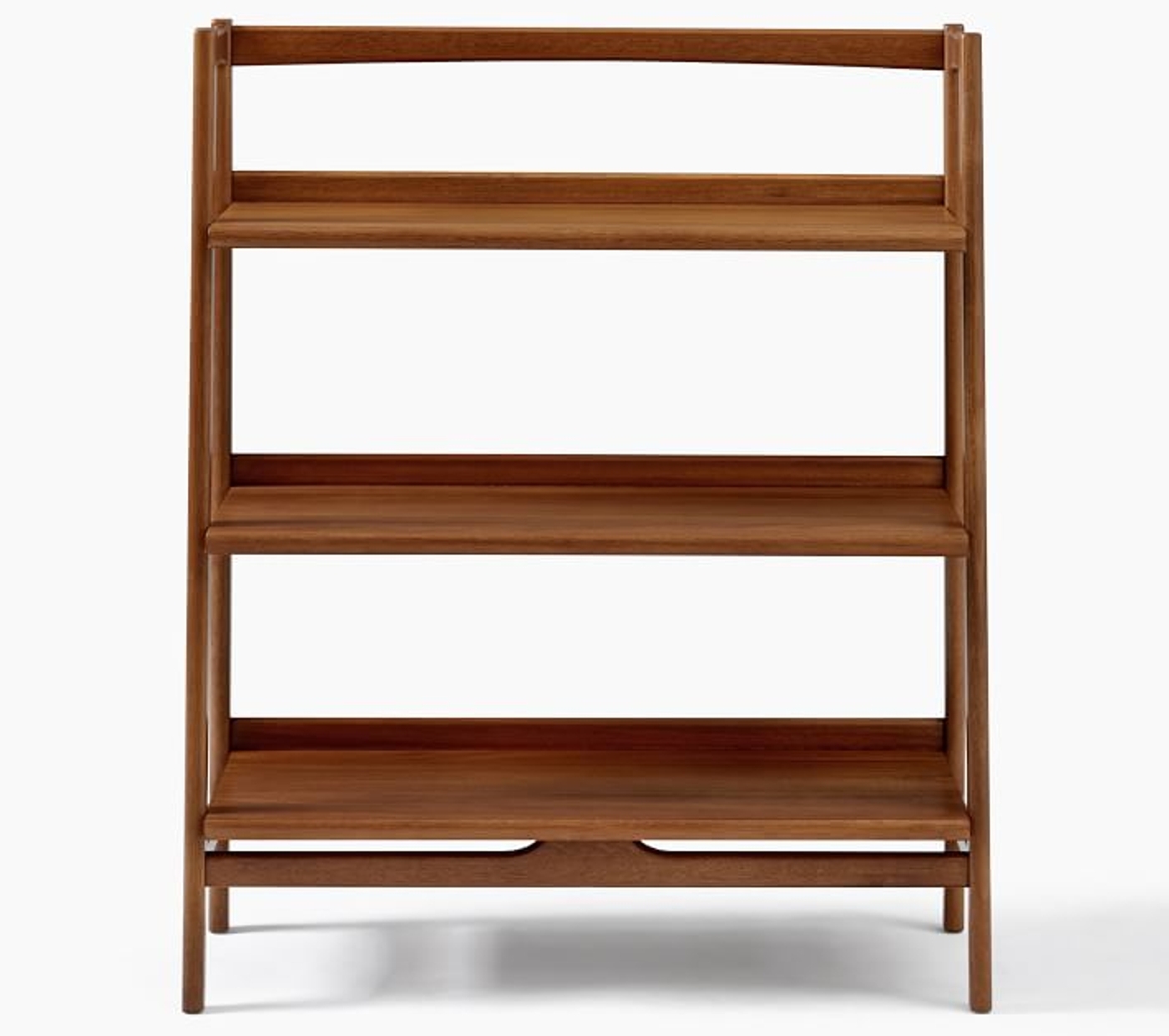Mid Century Bookshelf Low Wide, Acorn Finish