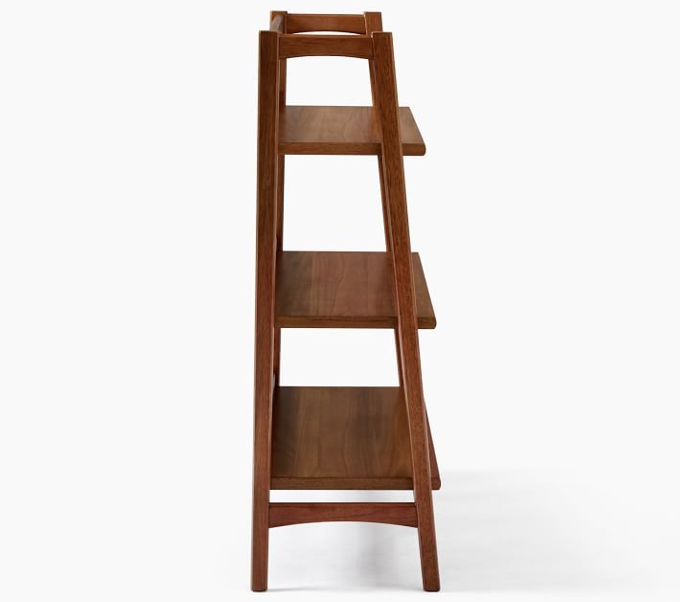 Mid Century Bookshelf Low Wide, Acorn Finish