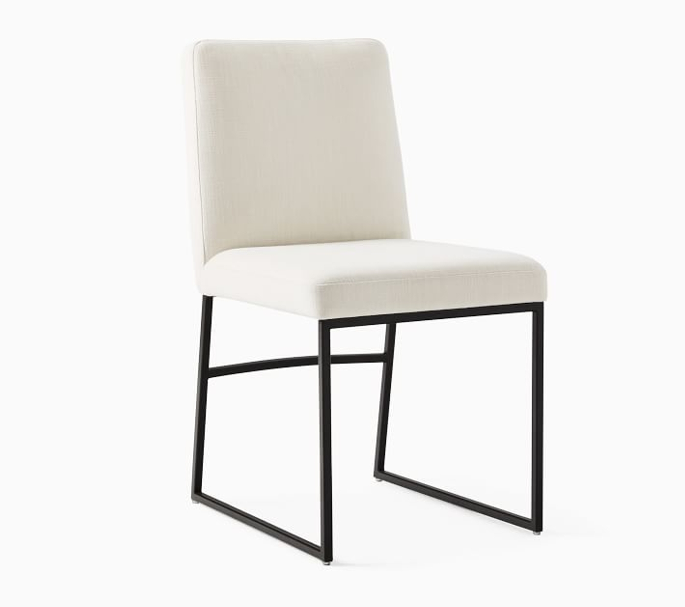 Range Side Chair, Yarn Dyed Linen Weave, Alabaster, Dark Bronze