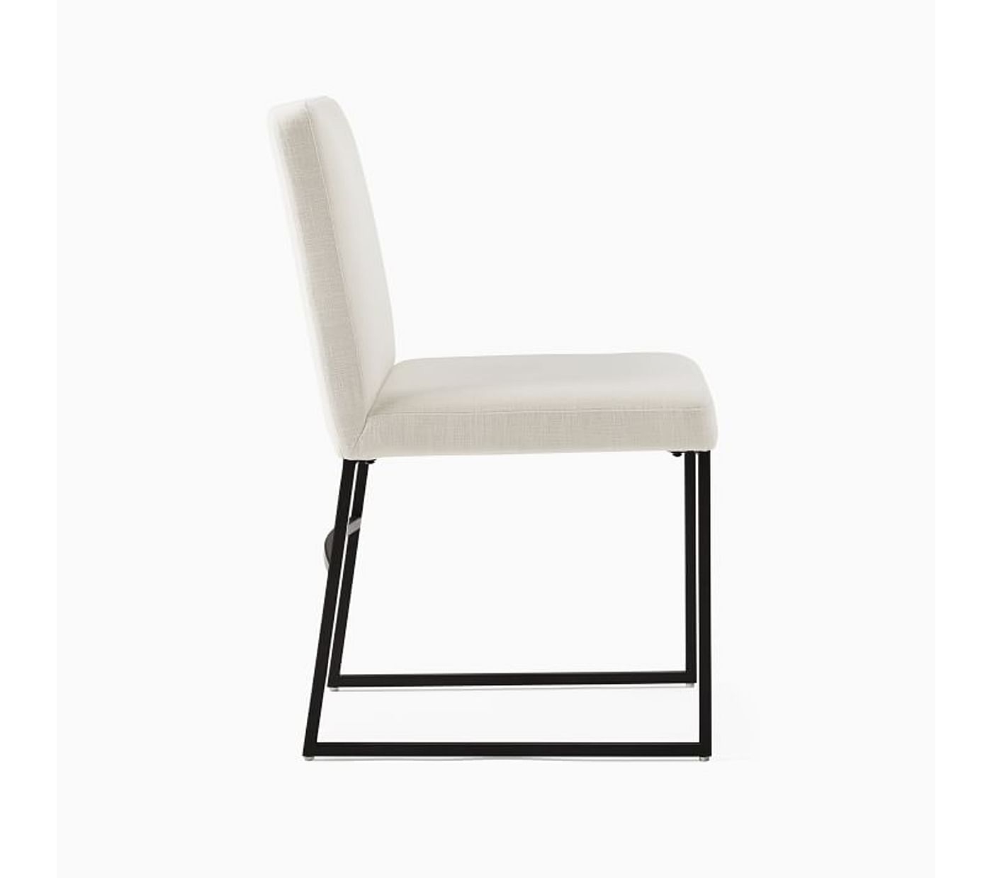 Range Side Chair, Yarn Dyed Linen Weave, Alabaster, Dark Bronze