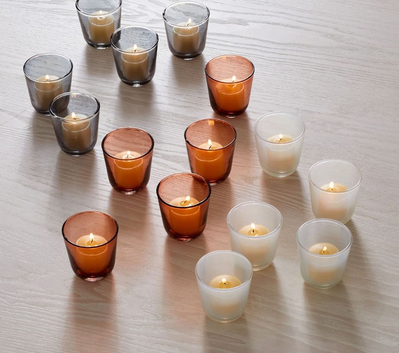 Colored Glass Votive Candles (Set of 5)