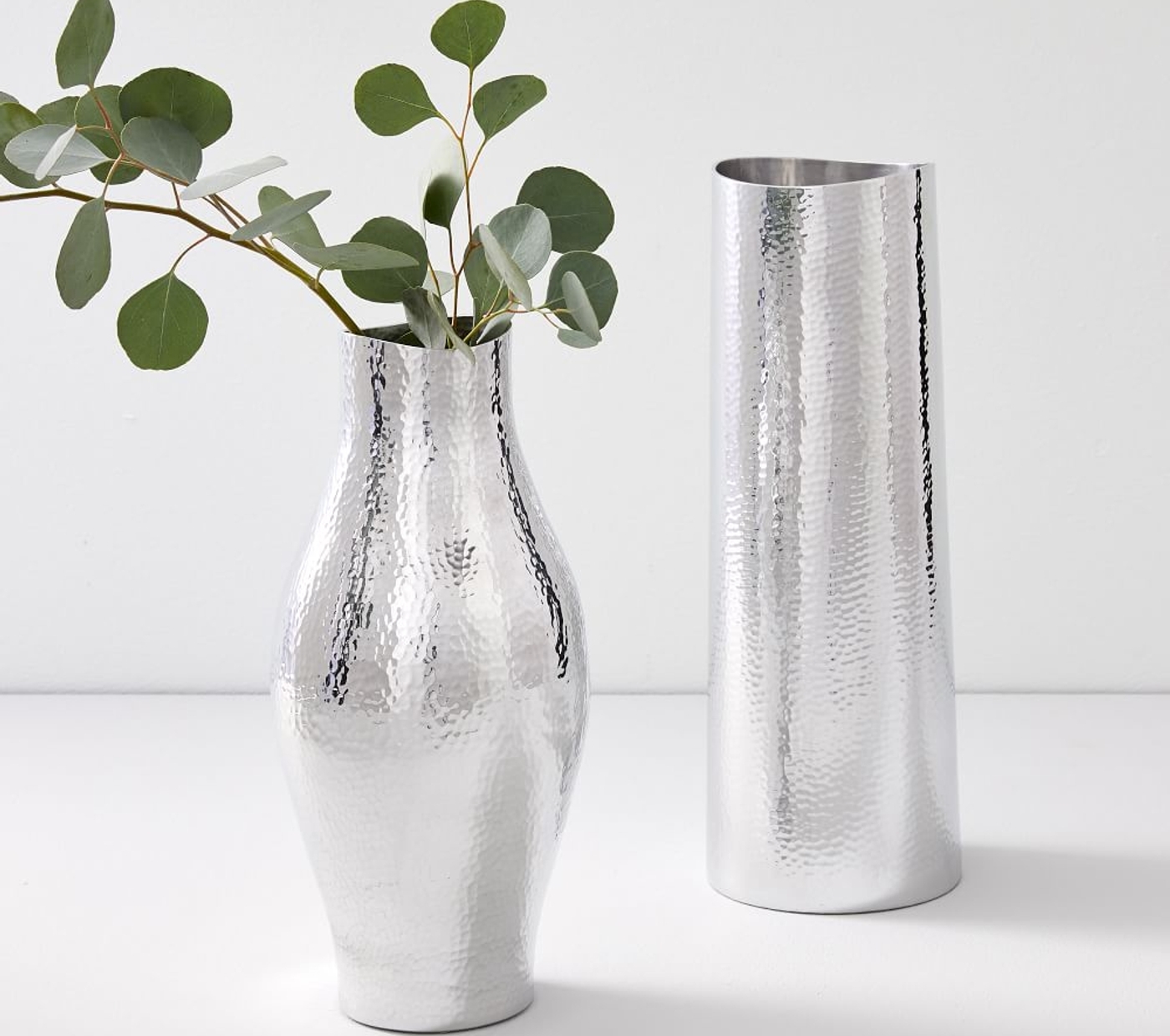 Hammered Metal Vases