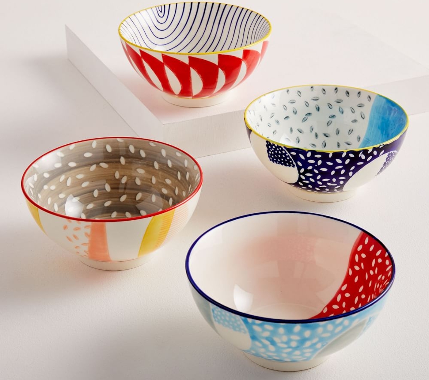 Hand-Painted Pattern Pop Bowls - Small