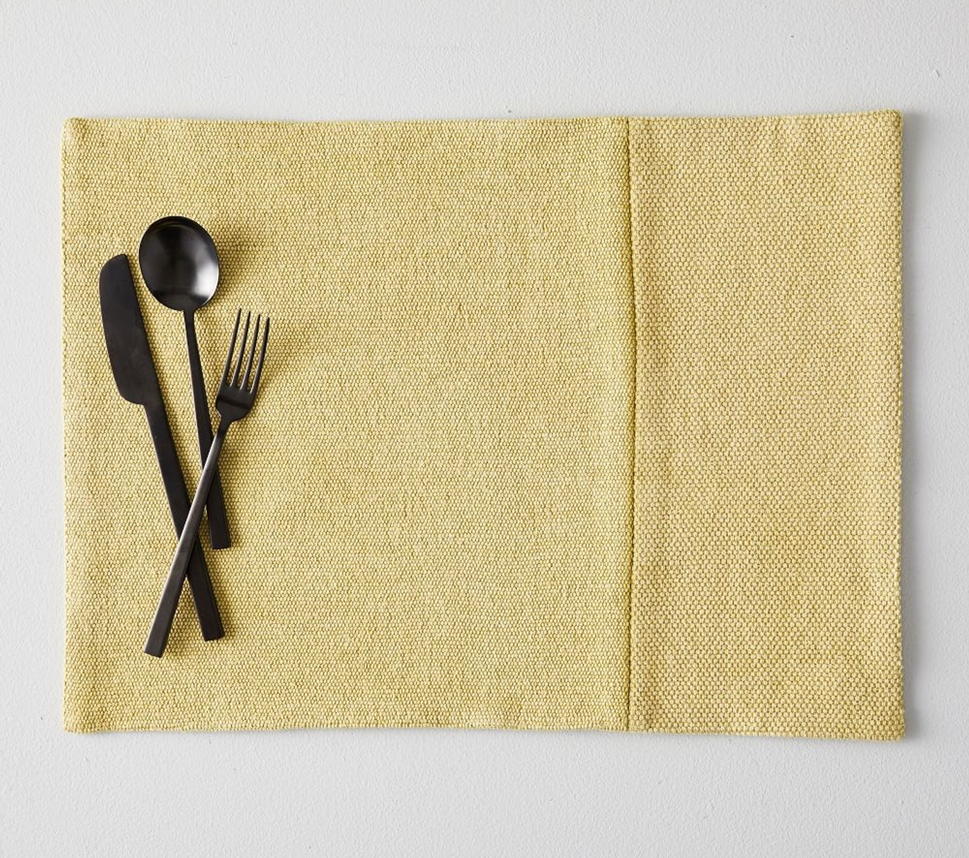 Cotton Canvas Placemats, Set of 2, Yellow Stone