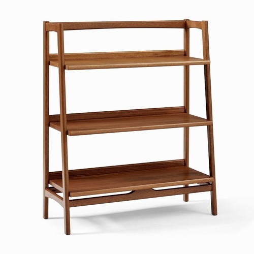 Mid Century Bookshelf - Low Wide, Acorn Finish