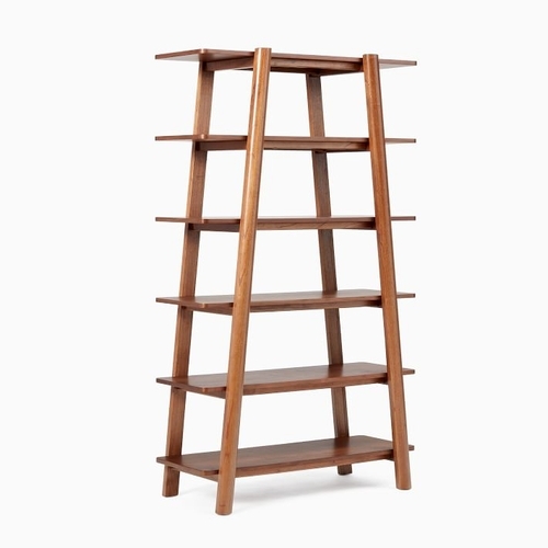 Calgary Solid Wood Bookshelf Cool Walnut (42")
