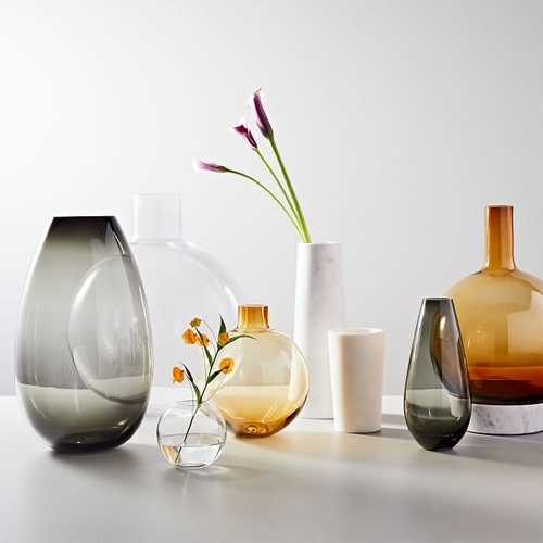 Foundations Glass Tapered Vase, Silver