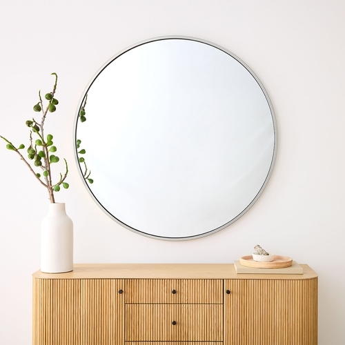 Metal Frame Round Mirror