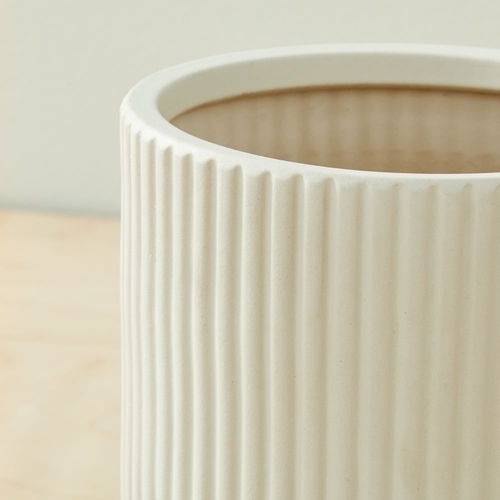 Fluted Indoor/Outdoor Planters - White