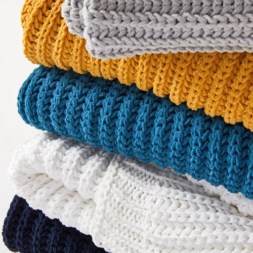Chenille Rib Throw, Dark Nightshade