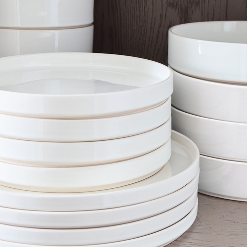 Straight Sided Nested Stoneware Dinnerware, Set of 4