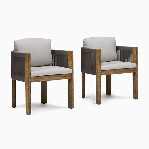 Porto Dining Chair, Driftwood, Set of 2