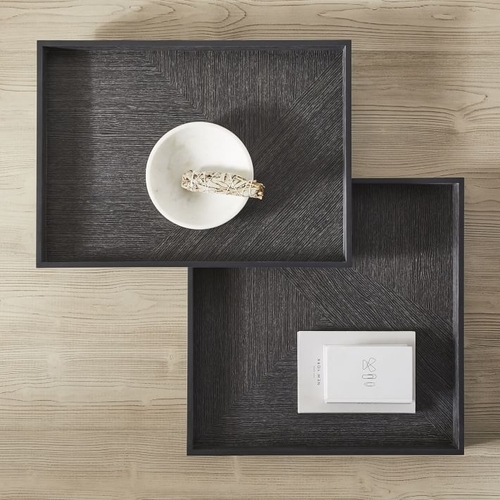 Modern Marquetry Cedar Wood Tray