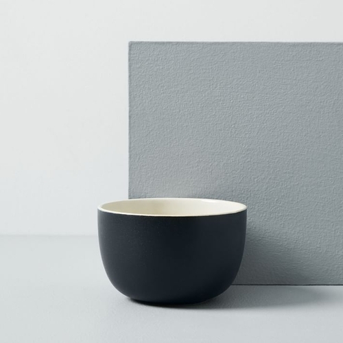 Kaloh Stoneware Cereal Bowls, Black, Set of 4