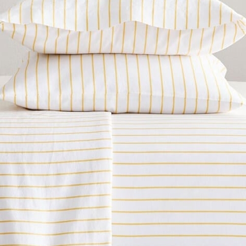 Organic Washed Cotton Percale Simple Stripe Sheet Set
