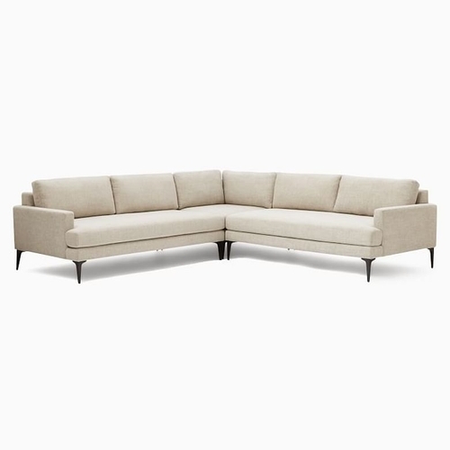 Andes L - Shaped Sectional, Twill Stone