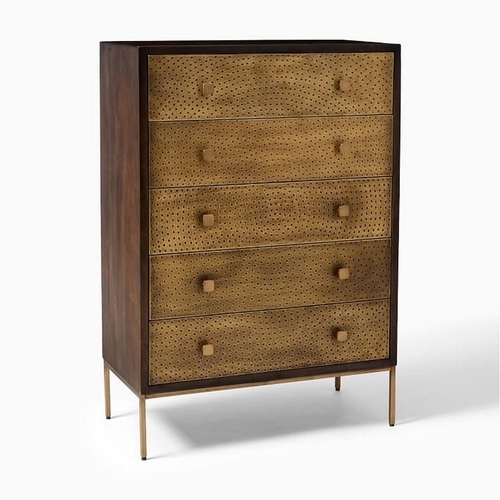 Decker Dresser Collection, Solid Wood, Brass