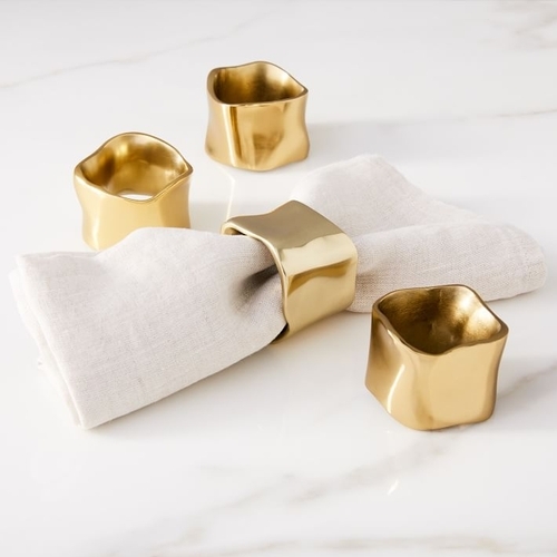 Molten Gold Napkin Ring, Set of 4